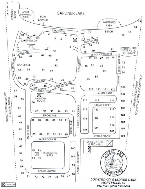 Laurel Lock Campground Map of Sites